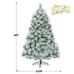 Tangkula Snow Flocked Artificial Christmas Tree Hinged Decoration Pine Tree -Outlet Xmas Decor Tree Store GUEST 1337de40 77c2 4273 9ede ff0b80c60915