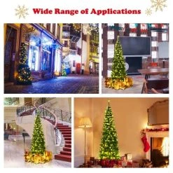 Costway 6.5ft Pre-Lit Hinged Pencil Christmas Tree 250 White Lights -Outlet Xmas Decor Tree Store GUEST 134245da d48a 4042 b256 5f784686eeee