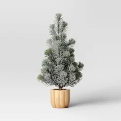 Artificial Plant Snowy Tree in Wood Pot - Threshold™ -Outlet Xmas Decor Tree Store GUEST 155255c5 6673 4e47 87d9 5e9409ec016b