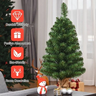 Costway 3Ft Artificial PVC Christmas Tree Tabletop Season Decoration 9 Costway 3Ft Artificial PVC Christmas Tree Tabletop Season Decoration - Image 7