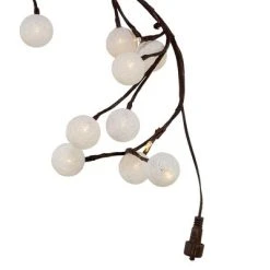 Kurt S. Adler Kurt Adler 6-Foot Brown Garland Warm White Cotton Ball 48 Light LED