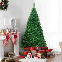 Costway 5Ft/6Ft/7Ft/8Ft Artificial PVC Christmas Tree W/Stand Holiday Season Indoor Outdoor Green -Outlet Xmas Decor Tree Store GUEST 16c9f931 0f34 4227 95d5 f72819fc5dfc