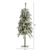 3.5ft Nearly Natural Pre-Lit LED Flocked Washington Alpine Artificial Christmas Tree Warm White Lights