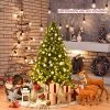 Tangkula 5'Artificial Green PVC Christmas Fir Tree w/ Metal Stand and 450 LED Lights
