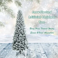 Costway 7.5ft Snow-Flocked Hinged Artificial Christmas Pencil Tree w/ 1189 Mixed Tips 15 Costway 7.5ft Snow-Flocked Hinged Artificial Christmas Pencil Tree w/ 1189 Mixed Tips -Outlet Xmas Decor Tree Store GUEST 17512f59 59b6 4bb1 b705 ea6dc9395535