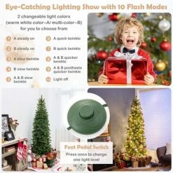 Costway 5FT Pre-Lit Hinged Artificial Christmas Tree with 390 Tips & 180 Multicolor Lights -Outlet Xmas Decor Tree Store GUEST 187a26e2 9693 4e3c b5b2 30ca18de0c73