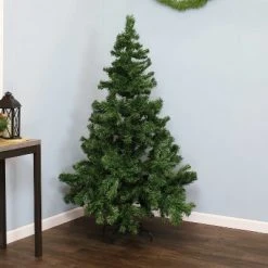 Sunnydaze Decor Sunnydaze Indoor Artificial Unlit Canadian Pine Full Christmas Tree with Metal Stand and Hinged Branches - Green -Outlet Xmas Decor Tree Store GUEST 18d60aed 8c38 4522 a52e 0792f665630d