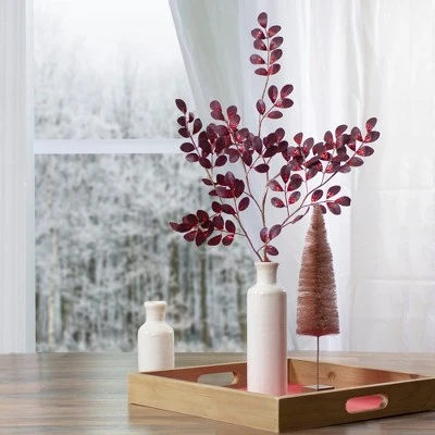 Northlight 37" Red Glittered Leaves Artificial Christmas Spray 3 Northlight 37" Red Glittered Leaves Artificial Christmas Spray