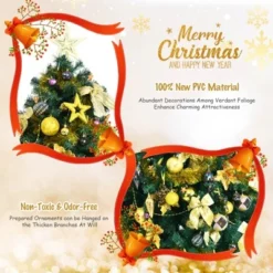 Tangkula Lush Artificial Christmas Tree 7.5ft Pre-Lit Xmas Hinged Tree W/ 250 Replaceable LED Lights -Outlet Xmas Decor Tree Store GUEST 1a38c447 6b62 4fe8 9d1e d4de304de607