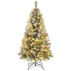 Costway 5FT/6.5FT/7.5FT Artificial Christmas Tree Hinged with 200/420/560/650 Warm LED Lights & 126/207/267/309 Red Berries 24 Costway 5FT/6.5FT/7.5FT Artificial Christmas Tree Hinged with 200/420/560/650 Warm LED Lights & 126/207/267/309 Red Berries -Outlet Xmas Decor Tree Store GUEST 1aa3d3ac a0f3 43ec a8aa 0fba2ac7a746