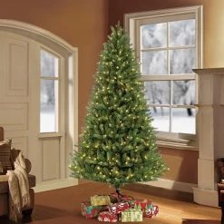 Puleo 4.5ft Pre-lit Artificial Christmas Tree Geneva Fir