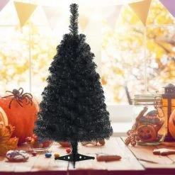 Costway 3ft Unlit Artificial Christmas Halloween Mini Tree Black w/Plastic Stand -Outlet Xmas Decor Tree Store GUEST 1b71cb89 9efc 4752 8cca 497362e981fd