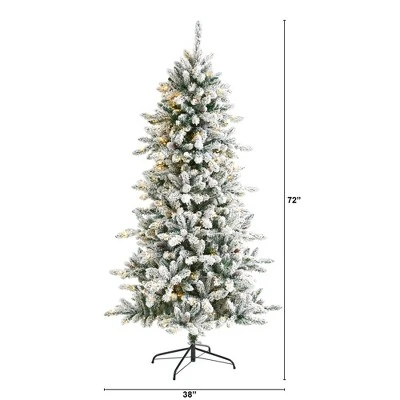 6ft Nearly Natural Pre-Lit LED Flocked Livingston Fir with Pinecones Artificial Christmas Tree Clear Lights 3 6ft Nearly Natural Pre-Lit LED Flocked Livingston Fir with Pinecones Artificial Christmas Tree Clear Lights