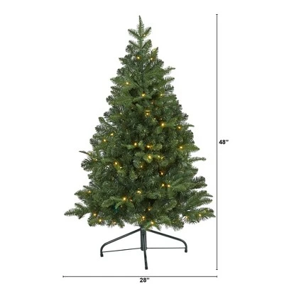 4ft Nearly Natural Pre-Lit LED Grand Teton Spruce Flat Back Artificial Christmas Tree Clear Lights 3 4ft Nearly Natural Pre-Lit LED Grand Teton Spruce Flat Back Artificial Christmas Tree Clear Lights