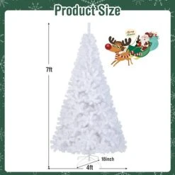 Tangkula 7'Artificial White PVC Christmas Tree Outdoor w/ Metal Stand and Anti-scratching Cover -Outlet Xmas Decor Tree Store GUEST 1be02ca4 9cc2 4c5a b768 89641f3571e1