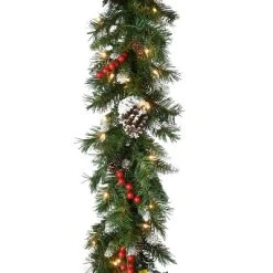 National Tree Company Pre-Lit Artificial Christmas Garland, Green, Frosted Berry, White Lights, with Pine Cones, Berry Clusters, Plug In, 9 Feet 8 National Tree Company Pre-Lit Artificial Christmas Garland, Green, Frosted Berry, White Lights, with Pine Cones, Berry Clusters, Plug In, 9 Feet -Outlet Xmas Decor Tree Store GUEST 1ce2b5e7 29dd 4f83 94eb 7145c0c94e81