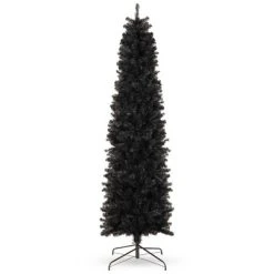 Best Choice Products Black Artificial Holiday Christmas Pencil Tree w/ Metal Base -Outlet Xmas Decor Tree Store GUEST 1cfa82ed f4e3 4194 9746 11d701882dbf
