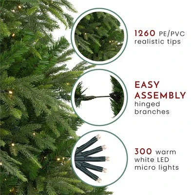Northlight 6.5' Pre-Lit Roosevelt Fir Artificial Christmas Tree - Clear Lights 8 Northlight 6.5' Pre-Lit Roosevelt Fir Artificial Christmas Tree - Clear Lights - Image 6