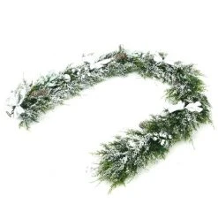 Costway Snow Flocked Christmas Cypress Garland Wedding Party Decor w/280 PE Tips -Outlet Xmas Decor Tree Store GUEST 1d12328b b2d5 43fc 94e4 275c45658606