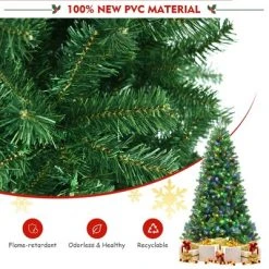 Costway 7ft Pre-lit Hinged Christmas Tree w/ Remote Control & 9 Lighting Modes -Outlet Xmas Decor Tree Store GUEST 1dab220f e180 43c2 b2f3 42ffa18561ca