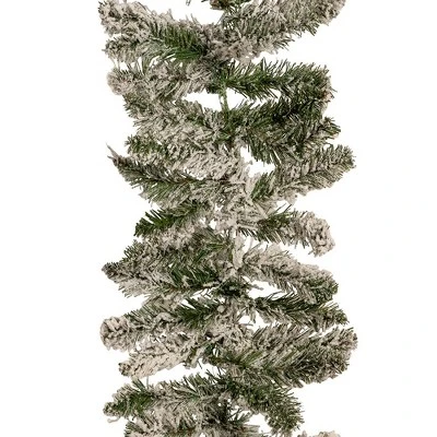 Kurt S. Adler Kurt Adler 9 Foot Pre-Lit Warm White LED Snow Pine Garland 5 Kurt S. Adler Kurt Adler 9 Foot Pre-Lit Warm White LED Snow Pine Garland - Image 3