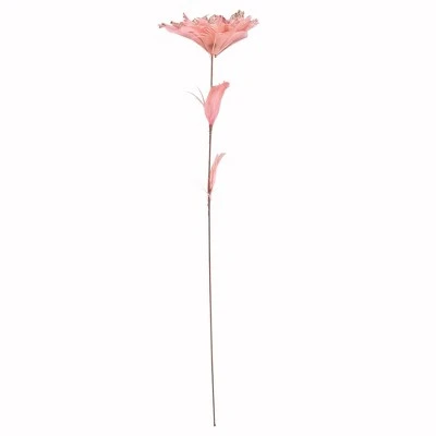 Northlight 20.75" Pink Feather Peony Artificial Christmas Floral Pick 5 Northlight 20.75" Pink Feather Peony Artificial Christmas Floral Pick - Image 3
