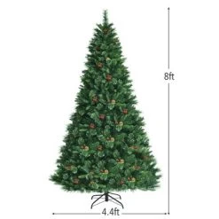 Costway 8ft Pre-lit Hinged Artificial Christmas Tree w/ Pine Cones & Red Berries 13 Costway 8ft Pre-lit Hinged Artificial Christmas Tree w/ Pine Cones & Red Berries -Outlet Xmas Decor Tree Store GUEST 1e889aab bb61 440b b0e1 4a096f0bbcbf