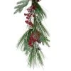 Northlight 5.75' x 7" Green and Red Frosted Berries and Pinecones Artificial Christmas Garland - Unlit
