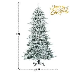 Tangkula 7ft Snow Flocked Fir Artificial Christmas Tree Hinged Decoration Pine Tree -Outlet Xmas Decor Tree Store GUEST 1ebb7e58 2211 4b4b 8c87 d6126206ac17