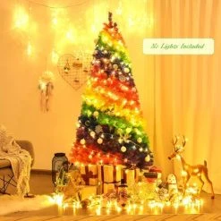 Costway 7FT Artificial Hinged Colorful Rainbow Full Fir Christmas Tree with 1213 Tips -Outlet Xmas Decor Tree Store GUEST 1ee035ca decb 4fe5 bea3 aff8286bb2d1