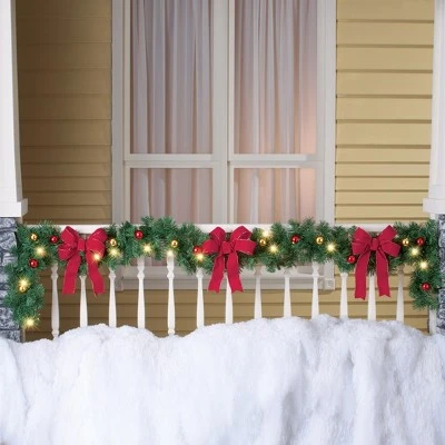 Collections Etc. Collections Etc Decorated Solar Lighted Christmas Garland 3 Collections Etc. Collections Etc Decorated Solar Lighted Christmas Garland