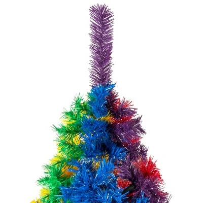 Best Choice Products 7ft Artificial Colorful Rainbow Christmas Tree, Full Fir Holiday Decor w/ 1,213 Tips, Metal Stand 6 Best Choice Products 7ft Artificial Colorful Rainbow Christmas Tree, Full Fir Holiday Decor w/ 1,213 Tips, Metal Stand - Image 4