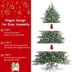 Tangkula Evergreen Artificial Christmas Tree, Mixed PE & PVC Tree Metal Stand Included, Unlit Xmas Tree -Outlet Xmas Decor Tree Store GUEST 1fb1bb75 aa69 4829 b0e6 055b902cea60