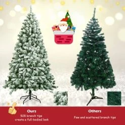 Tangkula Artificial Hinged Christmas Pines Tree Snow Flocked Decoration Tree 18 Tangkula Artificial Hinged Christmas Pines Tree Snow Flocked Decoration Tree -Outlet Xmas Decor Tree Store GUEST 1fb39449 5877 4493 972c b6a18d7951b0