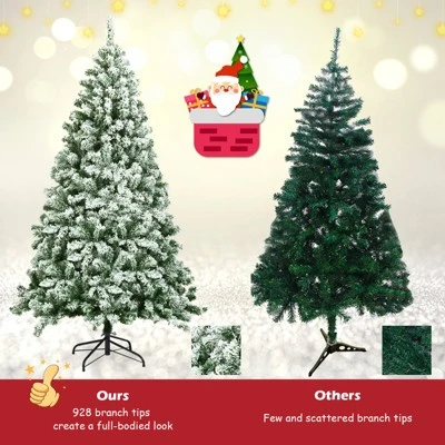 Tangkula Artificial Hinged Christmas Pines Tree Snow Flocked Decoration Tree 9 Tangkula Artificial Hinged Christmas Pines Tree Snow Flocked Decoration Tree - Image 7