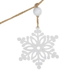 Northlight 4.75" Snowflake and Frosted Pine Christmas Garland with Wooden Beads - Unlit -Outlet Xmas Decor Tree Store GUEST 1fe3d0ba fc6b 44f3 8ece c82673963b44
