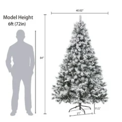 LuxenHome 7ft Pre-Lit LED Artificial Flocked Full Spruce Christmas Tree -Outlet Xmas Decor Tree Store GUEST 2007ba10 48eb 4fea b3f8 02936f6db033