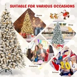 Costway Prelit 7.5ft Christmas Tree Flocked Xmas Snowy Tree 450 LED Lights -Outlet Xmas Decor Tree Store GUEST 20377468 d016 4410 8b73 bd3558c4233f