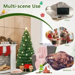 Tangkula 4/5/6/7 FT Artificial Christmas Tree Prelit Fiber Optic Xmas Tree w/ Warm White Lights 8 Light Modes 19 Tangkula 4/5/6/7 FT Artificial Christmas Tree Prelit Fiber Optic Xmas Tree w/ Warm White Lights 8 Light Modes -Outlet Xmas Decor Tree Store GUEST 207b213b 0ed8 47cb a3e8 8fbc4ffcfc37