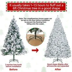 Yaheetech Pre-lit Flocked Artificial Christmas Tree -Outlet Xmas Decor Tree Store GUEST 228d9599 7888 4d47 ac09 de8c93e0044f