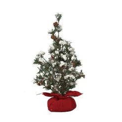 Transpac Artificial 12 in. Green Christmas Tree In Gift Bag with Berries