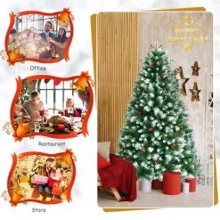 Tangkula Lifelike Christmas Pine Tree, Artificial Hinged Xmas Tree W/ Pine Needles & PVC Tips -Outlet Xmas Decor Tree Store GUEST 23bc97e6 793e 49f7 bef1 4a2adf577348