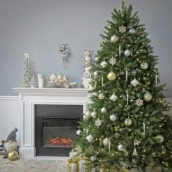 National Tree Company 6.5 ft Pre-Lit Artificial Full Christmas Tree, Green, Dunhill Fir, White Lights, Includes Stand -Outlet Xmas Decor Tree Store GUEST 23cac789 e085 4eb4 b66a 671636f51a75