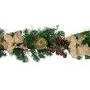 Northlight 6' x 10" Mixed Pine with Poinsettias and Berries Christmas Garland, Unlit