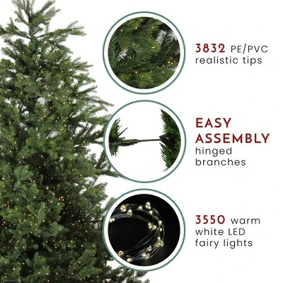 Northlight 7.5' Prelit Artificial Christmas Tree LED Oregon Noble Fir- Warm White Lights 8 Northlight 7.5' Prelit Artificial Christmas Tree LED Oregon Noble Fir- Warm White Lights - Image 6