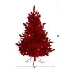 4ft Nearly Natural Pre-Lit Red Flocked Fraser Fir Artificial Christmas Tree Red Lights 1 4ft Nearly Natural Pre-Lit Red Flocked Fraser Fir Artificial Christmas Tree Red Lights -Outlet Xmas Decor Tree Store GUEST 247c993f 31c8 4880 ba3a f37906605cde