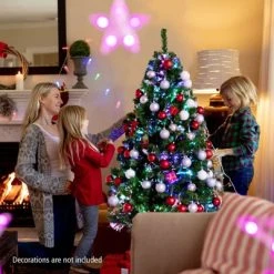 Tangkula Pre-lit Artificial Christmas Tree, Multi-Colored Fiber Optic Spruce Tree Artificial Xmas Tree -Outlet Xmas Decor Tree Store GUEST 249bac63 10b5 4dc2 ba24 76450616d0eb