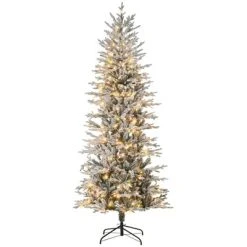 HOMCOM Prelit Artificial Christmas Tree Holiday Decoration with Snow Flocked Branches, Warm Yellow Clear Lights, Auto Open, Extra Bulb 15 HOMCOM Prelit Artificial Christmas Tree Holiday Decoration with Snow Flocked Branches, Warm Yellow Clear Lights, Auto Open, Extra Bulb -Outlet Xmas Decor Tree Store GUEST 24afaa04 c7b5 4c47 9c2e 2ccb3327c40a