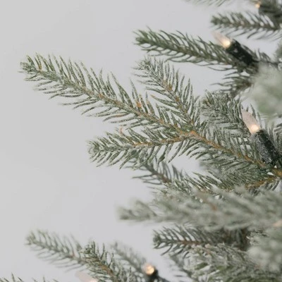 Aurio Pre-Lit LED Deluxe Flocked Kensington Fir Artificial Christmas Tree Multicolor Lights 4 Aurio Pre-Lit LED Deluxe Flocked Kensington Fir Artificial Christmas Tree Multicolor Lights - Image 2