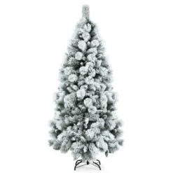 Costway 5ft/6ft/7ft Snow Flocked Hinged Artificial Slim Christmas Tree with Pine Needles 24 Costway 5ft/6ft/7ft Snow Flocked Hinged Artificial Slim Christmas Tree with Pine Needles -Outlet Xmas Decor Tree Store GUEST 25c4670c 0abf 4090 98db 5d38aaab1e17